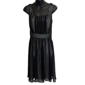 White House Black Market black sheer overlay dress size 10